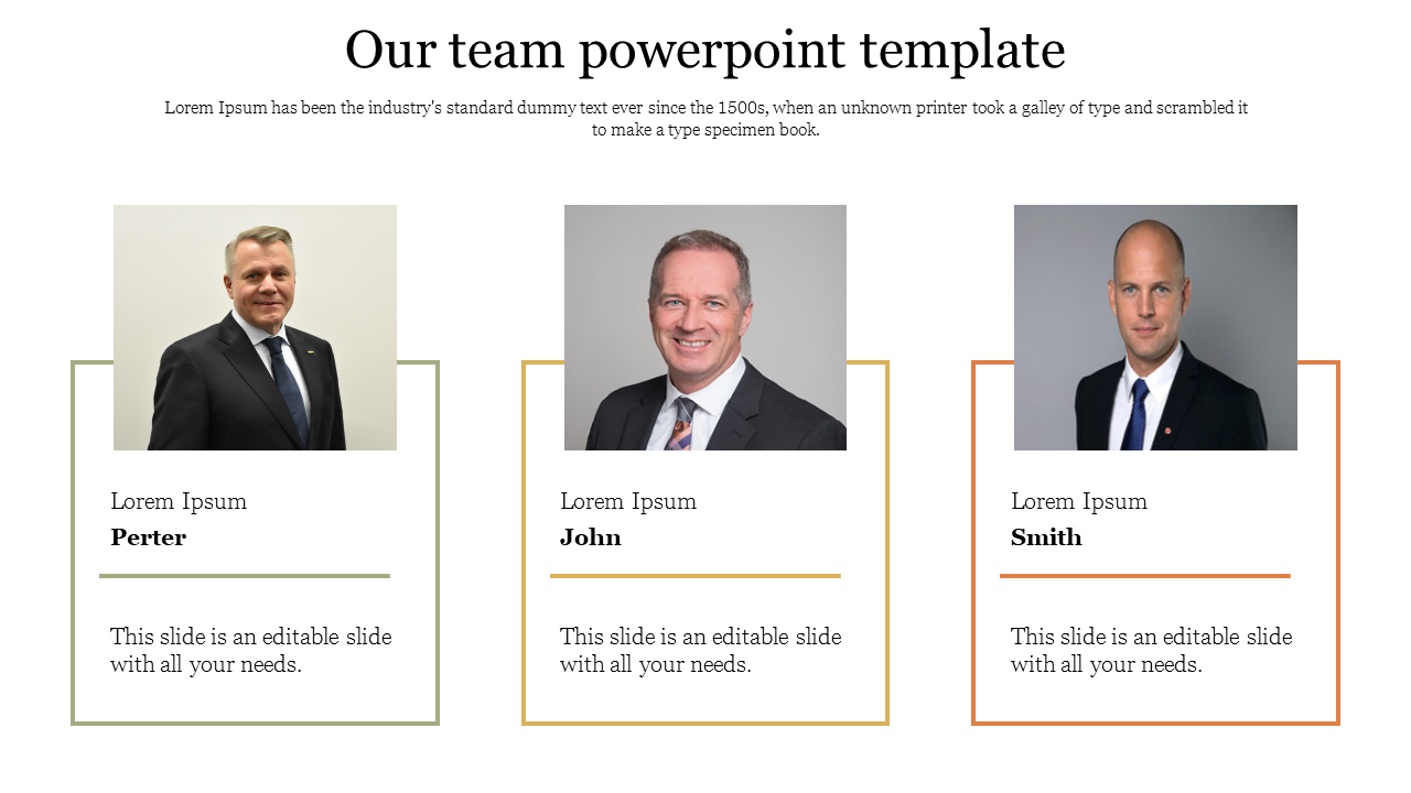 Stunning Our Team PowerPoint Template Slide Designs